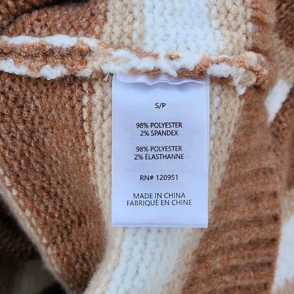 LOVELY Heart Shape Button Sweater Women's Size Small Brown White BNWT WILD SKYE - Picture 7 of 9